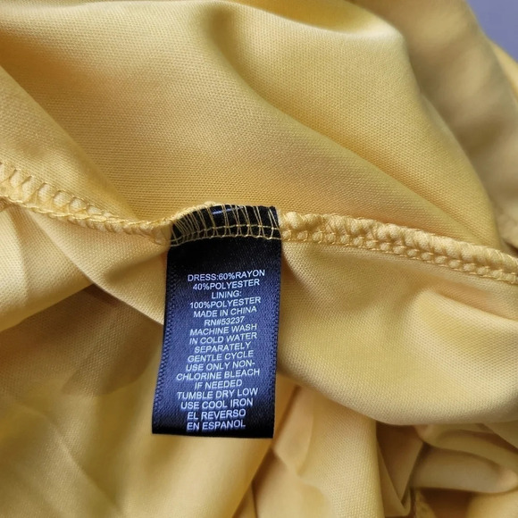 NWT Mlle Gabrielle Floral Yellow Sleeveless Sun Dress Necklace Gold sz Small - Picture 2 of 11